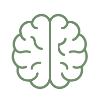 Line icon of a brain.
